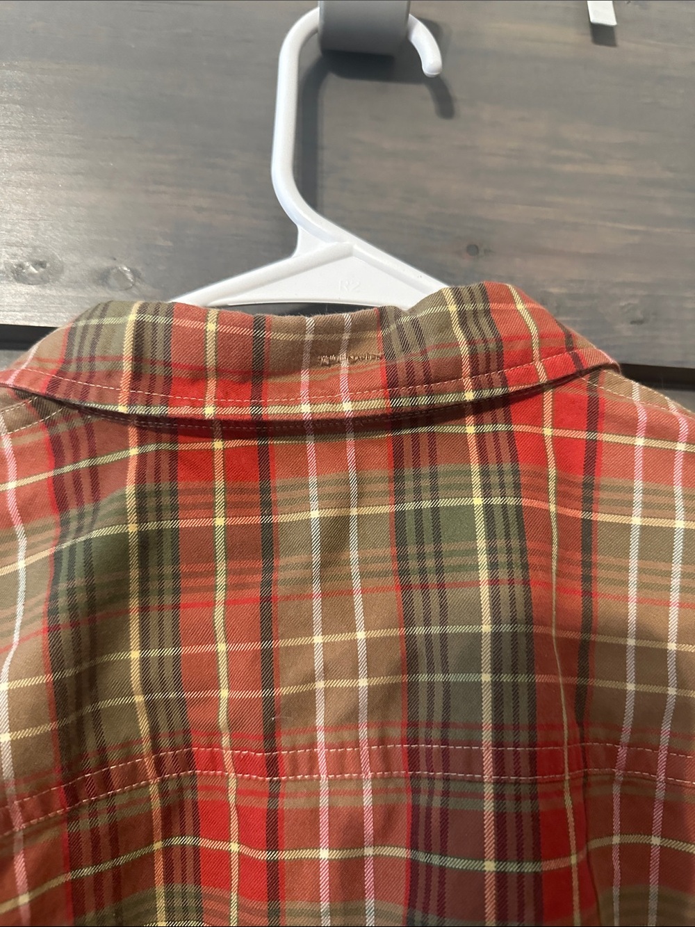 Lauren Ralph Lauren Red and Green Plaid Button-Down Shirt - Picture 7 of 8